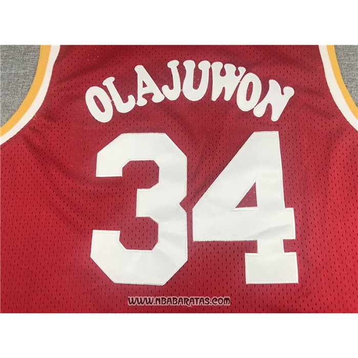 Camiseta Houston Rockets Hakeem Olajuwon #34 Mitchell & Ness 1993-94 Rojo